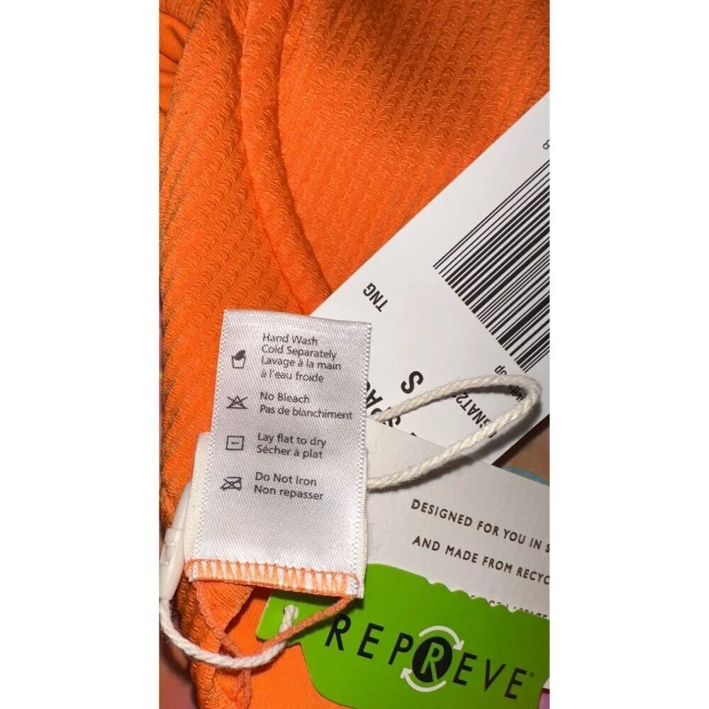 L*Space Bitsy Recycled Plastic High-Waist Ribbed Bikini Top S/P Bright Orange